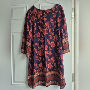 Beachlunchlounge Small Navy Floral Print Boho Midi Dress